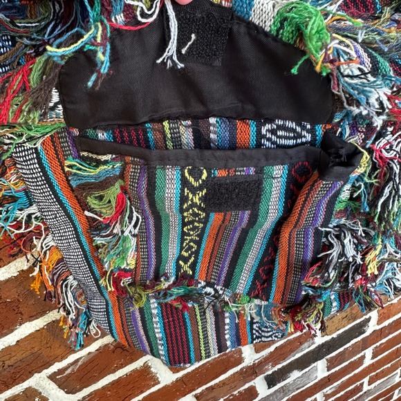 Boho Hippie Shoulder Bag Colorful Striped Fringe Festival Hobo Bag - Picture 4 of 7